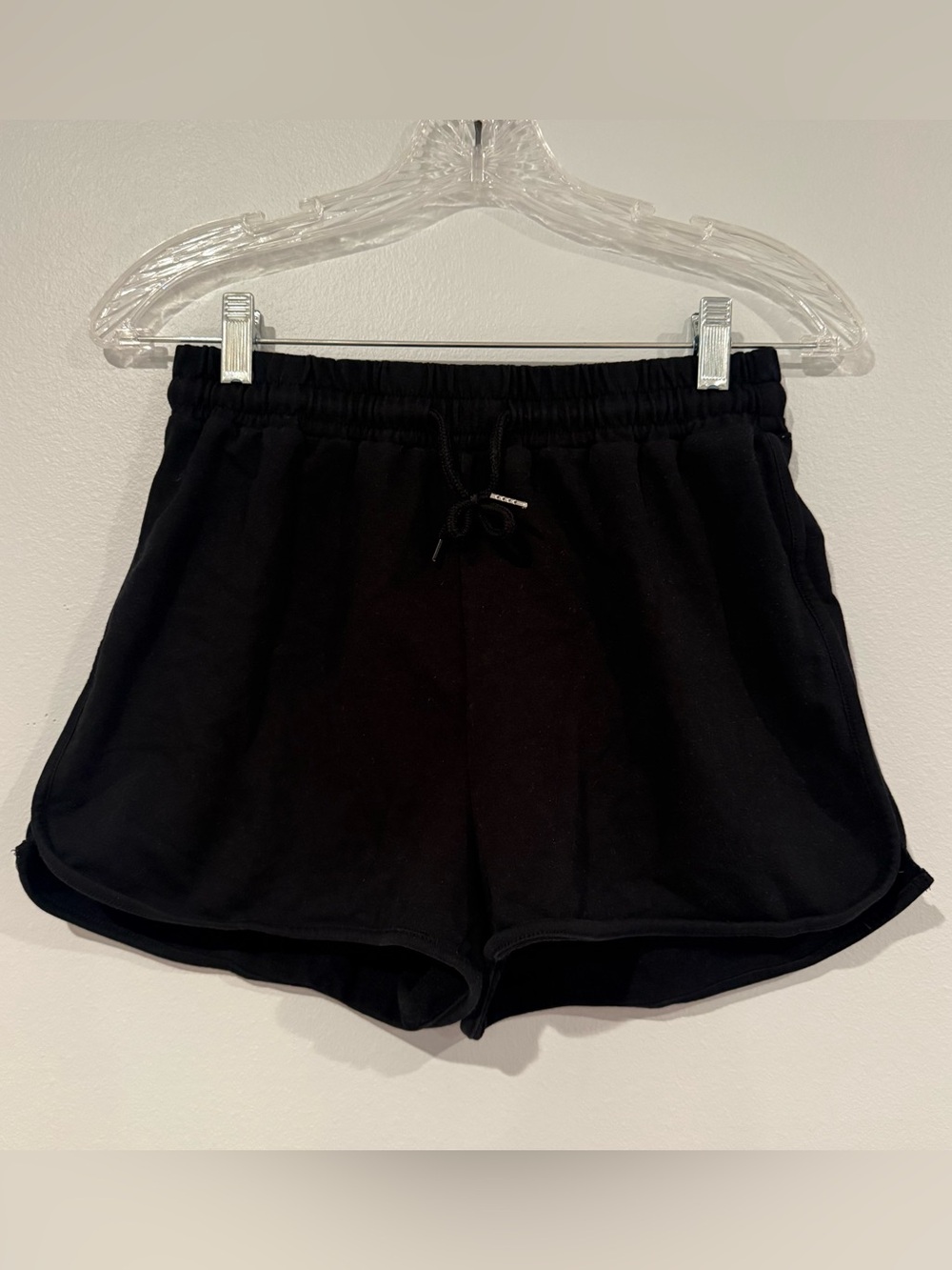 SHEIN Black Elastic Waist Athletic Shorts